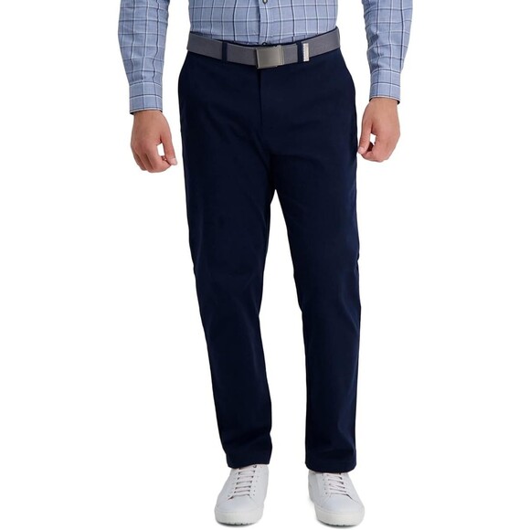 HAGGAR Men's Comfort Straight Fit Flat Front Flex Chino Pant 32X34 New B812 - Picture 1 of 3